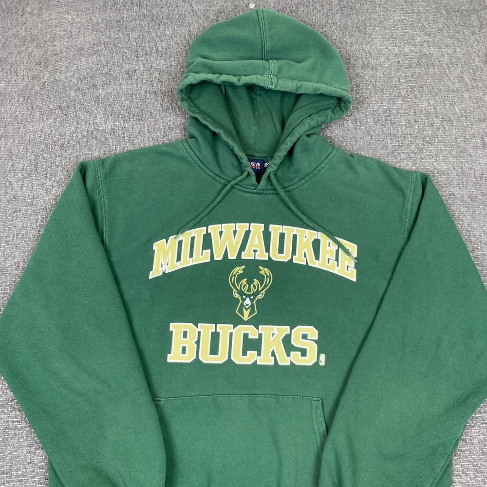 NBA Milwaukee Bucks Hoodie Mens Large Green Exclusive Collection Basketball